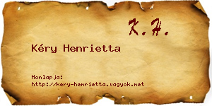 Kéry Henrietta névjegykártya