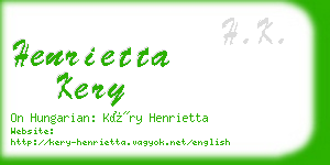 henrietta kery business card